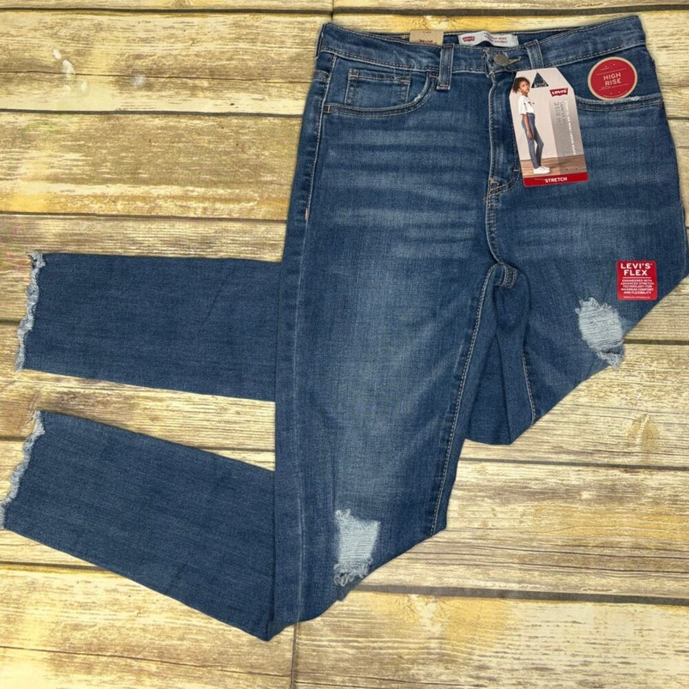 NWT Levi's 720 Distressed High Rise Super Skinny Raw Hem Girls‎ Jeans Sz 12R